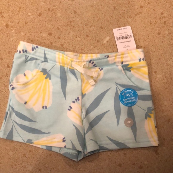 Carter's Other - Carter’s 3t flowered shorts with functional drawcord.